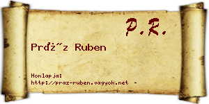Práz Ruben névjegykártya
